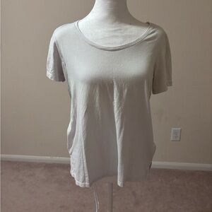 Christian Siriano Cream Relaxed Short Sleeve Tee